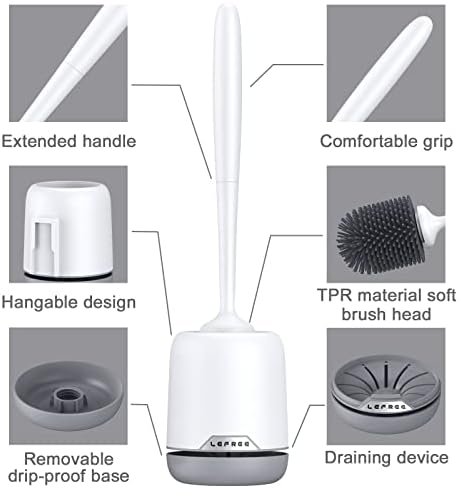 Lefree Store 2 Pack Toilet Brush Set with Ventilated Holder