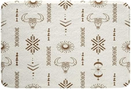 Western Aztec Bath Mats 16x24 Inch Kids Boho Tribal Bathroom Rugs