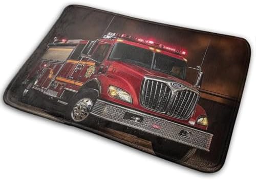 Memory Foam Fire Truck Shower Bath Rug