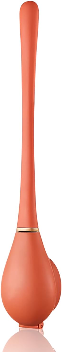 Modern Flexible Silicone Toilet Brush and Holder Set Orange