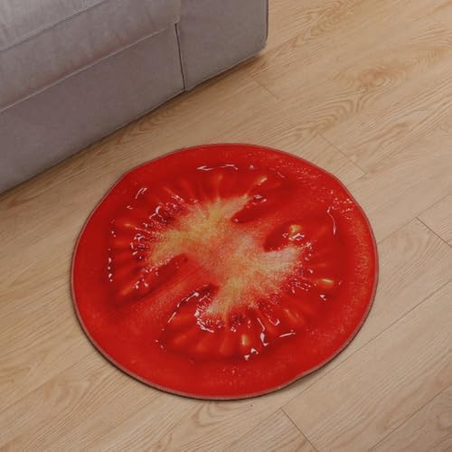 ULTECHNOVO Round Non Slip Fruit Pattern Bath Rug