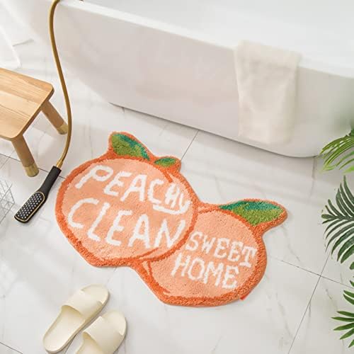 UKELER Coral Pink Bath Rug for Kids