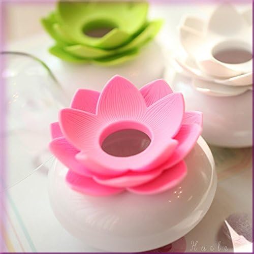 2-Pack Lotus Flowers Cotton Swab Holder Green Pink