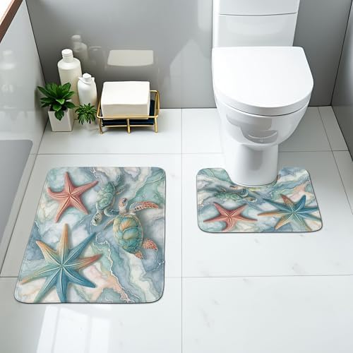 Ambesonne Coastal Bathroom Rug Set 2 Pieces 1