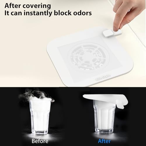 OKeanu Silicone Floor Drain Anti-Odor Mat 2 Pack White
