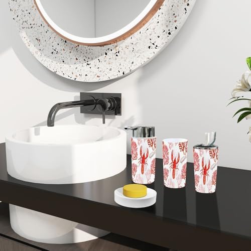Boho Tropical Bathroom Accessory Set 6 Piece