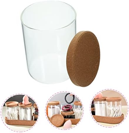 VINTORKY Bamboo Lid Storage Jar for Cotton Balls and Swabs 1