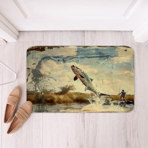 Feelyou Bass Fish Bath Rug 16x24 Inch Room Decor