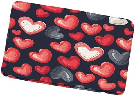 Red Heart Valentines Day Bath Mat 16x24 Inch