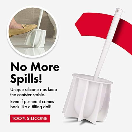 Tyroler Bright Tools Toilet Brush Set with Silicone Bristles and Holder
