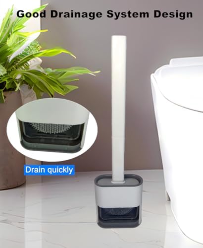 Agcldre Toilet Brush with Holder Set Black Gray