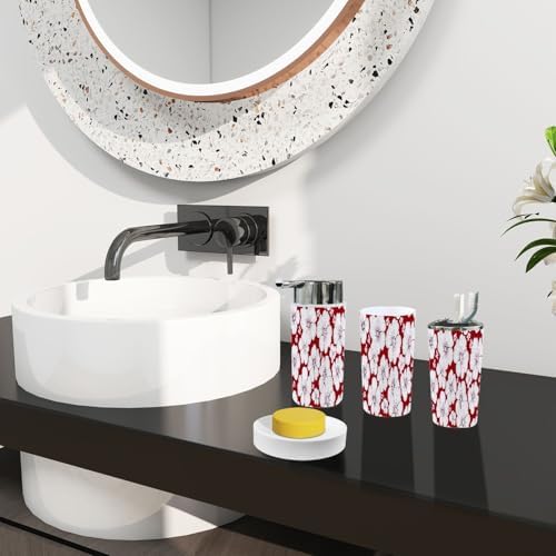 TRANQDEHOM 6-Piece Boho Floral Trash Can Set for Bathroom
