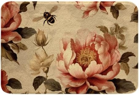 Erosebridal Girls Pink Floral Bath Mat 16x24 1