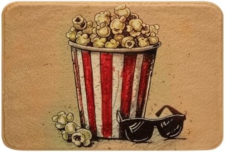 Homewish Retro Movie Shaggy Bath Rug - 16x24 Inch