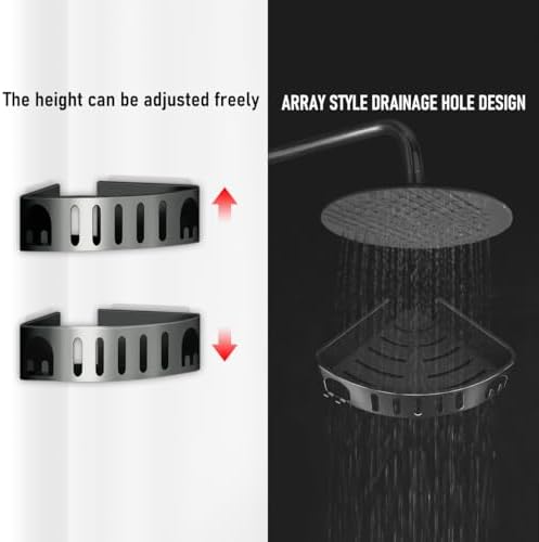 Corner Shower Caddy with Shelves Razor Holder 2 Pack Grey