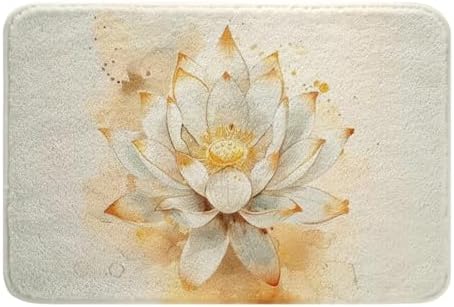 Castle Fairy Gold Floral Bath Rug 16x24 Inch Non Slip Absorbent Mat