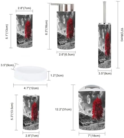 Boho Bathroom Accessory Set 6 Piece Modern Elegant