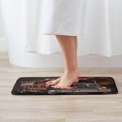Memory Foam Fire Truck Shower Bath Rug
