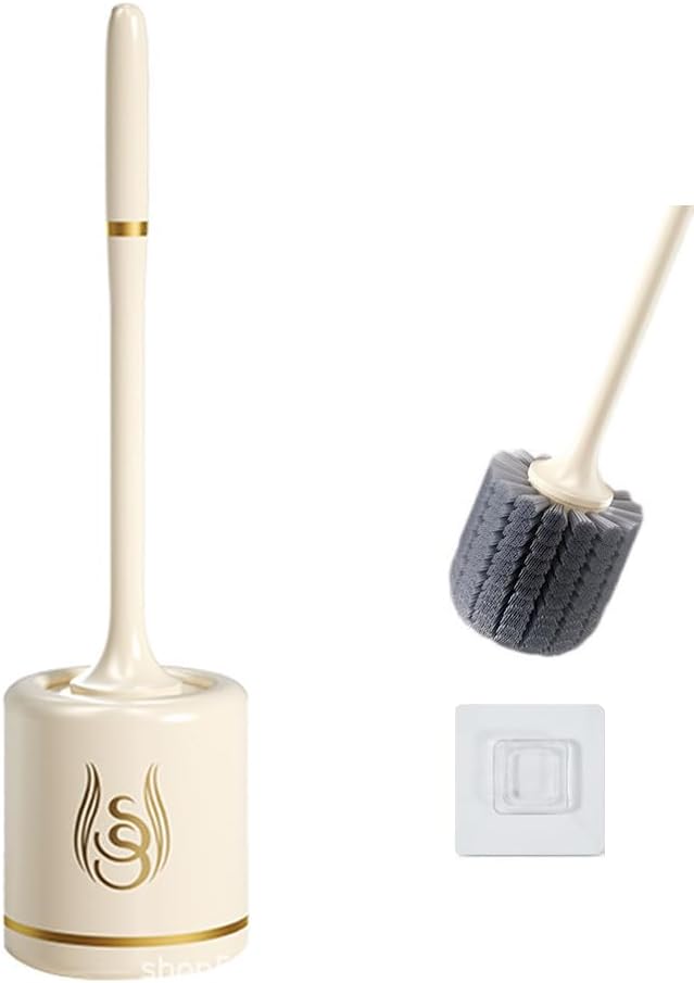 FUXINGQIYE Toilet Brush and Holder Set with Silicone Head