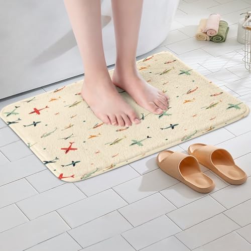 Feelyou Aircraft Doormat 16x24 Inch Non-Slip Bath Rug