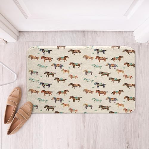 Feelyou Horse Bath Mat 16x24 Farm Style Rugs for Kids