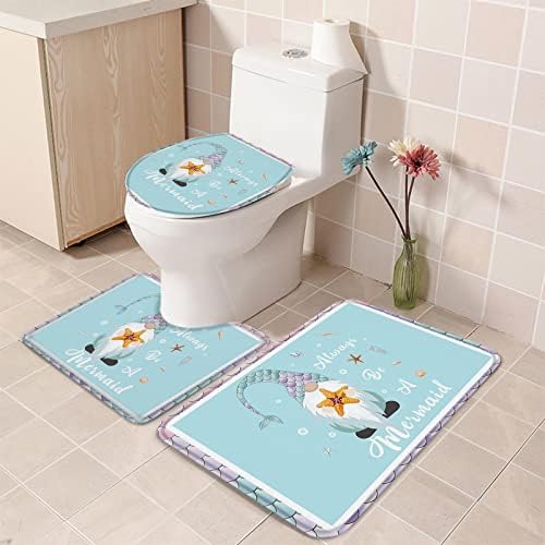 YESOF66 3 Piece Bathroom Rug Set with Non-Slip Backing 1