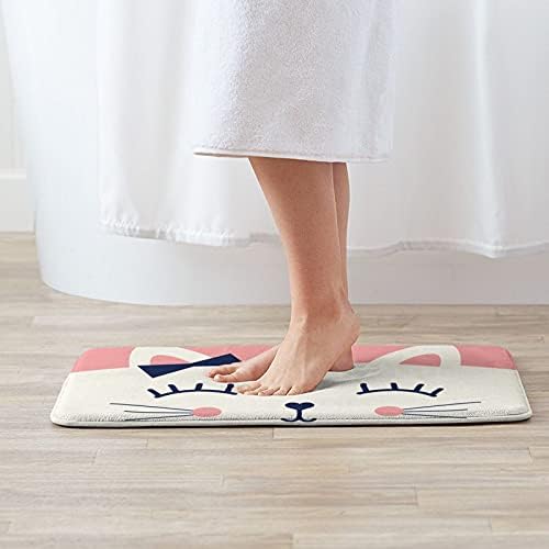 Cute Cat Bath Mat with Funny Design and Non-Slip Backing