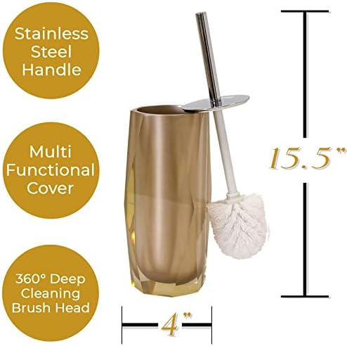 Sparkles Home Faceted Toilet Brush with Stainless Steel Handle