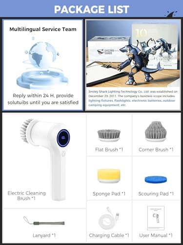 Smiling Shark Cordless Electric Spin Scrubber with LED Display 1