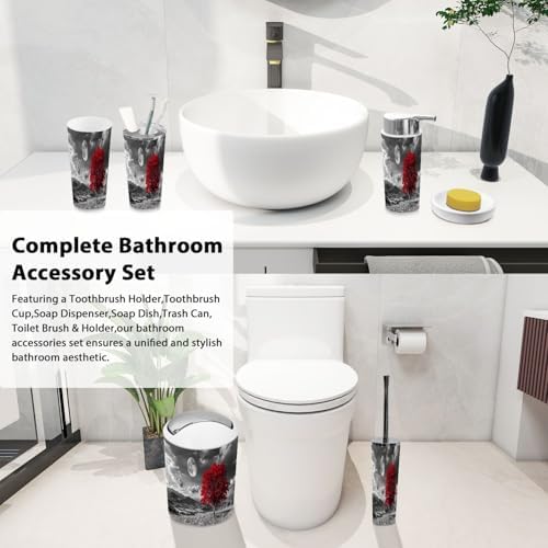 Boho Bathroom Accessory Set 6 Piece Modern Elegant
