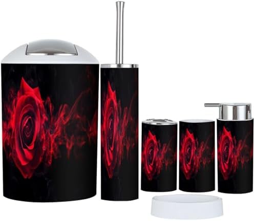 Boho Rose Swirl 6-Piece Bathroom Accessory Set