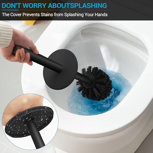 304 Stainless Steel Toilet Brush with Holder and 2 Bristle Heads 1