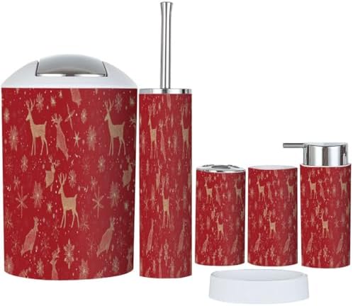 TRANQDEHOM 6-Piece Boho White Bathroom Accessory Set