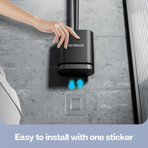 ASOBEAGE Deep Cleaner Toilet Brush with No-Slip Handle and Quick Drying Holder