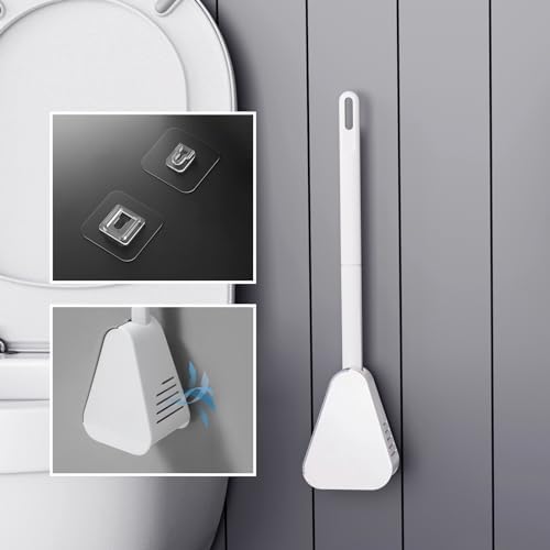 Ymombest 2 Pack Toilet Brush with Holder Flexible Silicone 360 Degree Cleaning Brush Set