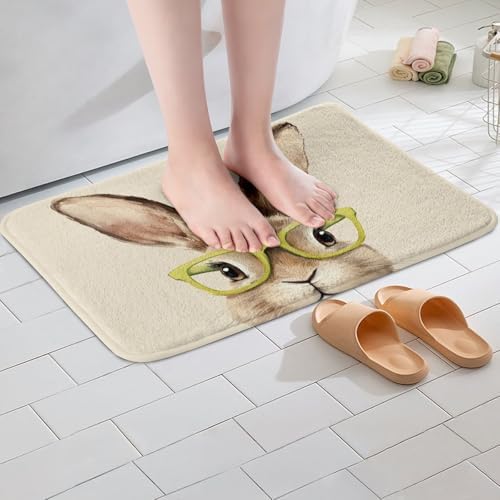 Jejeloiu Cute Bunny Bath Mats 16x24 inch