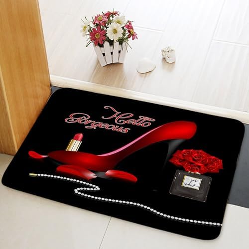 Hello Gorgeous Bath Mat with Rose Design