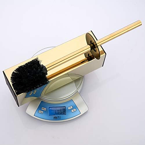 BGL Gold Toilet Brush with Holder - 304 Stainless Steel Space Saving Deep Cleaning