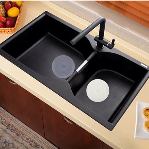 2 Pack Silicone Tub Stopper Universal Fit Yellow and Gray