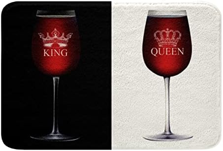 HSTDUNYE Red Wine Glass Print Bath Rug Mr Right Mrs Right 16x24