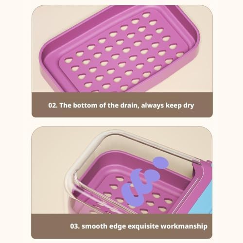 Portable Travel Mini Soap Box with Drain and Leak-Proof Lid