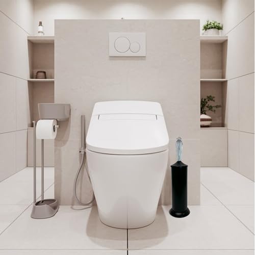Splash Home Adora Toilet Brush with Holder - Matte Black