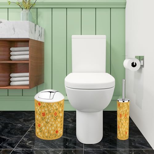 Boho Floral Bathroom Accessory Set 6 Piece 1