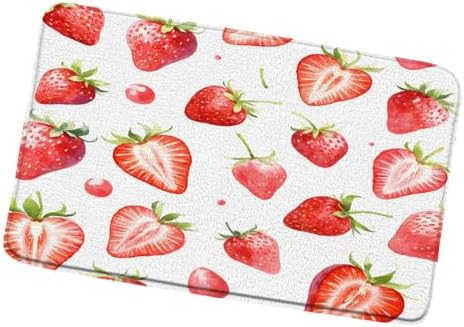 Summer Strawberry Bath Mat for Boys Girls Teens