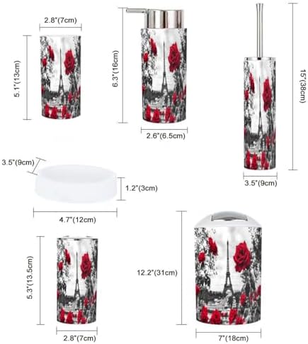 Boho Bathroom Accessory Set 6 Piece Modern