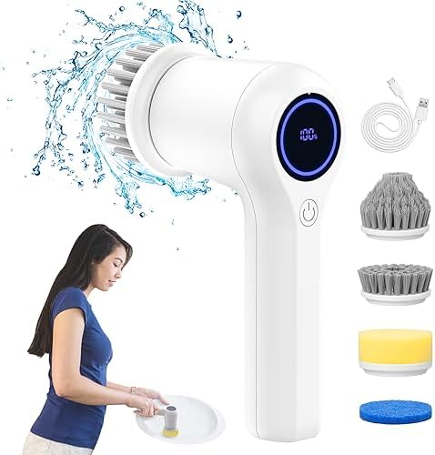 Smiling Shark Cordless Electric Spin Scrubber with LED Display 1