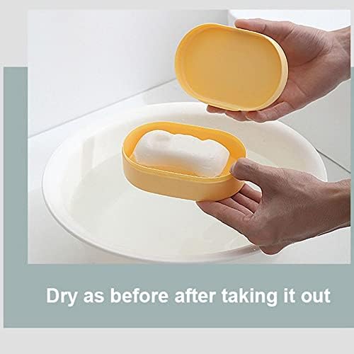 WEISHA Soap Box with Cover 1PC Round Oval Portable Bathroom Holder