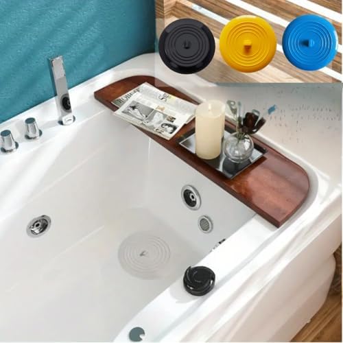 2 Pack Silicone Tub Stopper Universal Fit Yellow and Gray