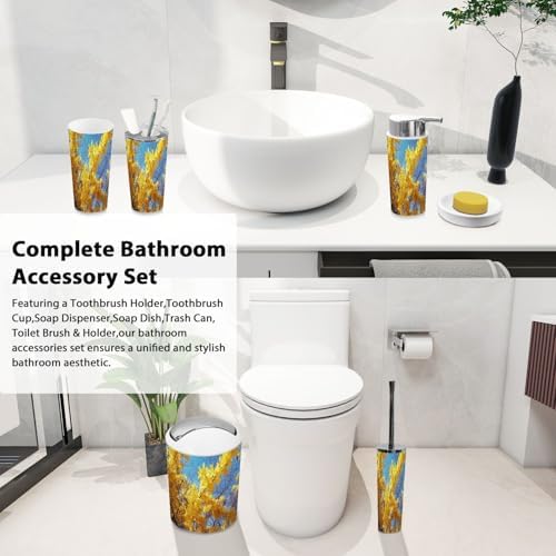 Boho Bathroom Accessory Set 6 Piece Modern 1