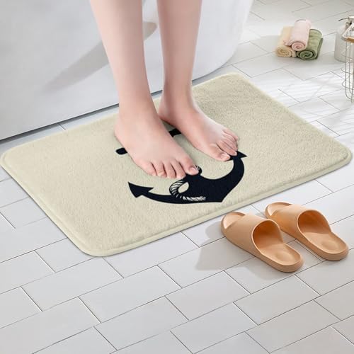 Jejeloiu Anchor Decor Bathroom Rug 16x24 Nautical Themed